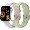 SPC Smartee Duo 2 - Smartwatch con cinturino intercambiabile, display AMOLED da 1,78, batteria grande da 7 giorni, 100 sport, IP68, chiamata Bluetooth, Android e iOS - Beige/verde