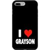 Valentine Anniversary Apparel for Men Wo Custodia per iPhone 7 Plus/8 Plus I Love Grayson - Cuore
