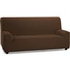 Martina Home Tunez, Copridivano elastico, Tela (50% poliestere, 45% cotone, 5% elastan), Marrone, 3 Posti (Dimensioni divano: 180-240 cm lunghezza)