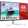 LG 32UN650 Monitor 32 UltraHD 4K LED IPS HDR, 3840x2160, AMD FreeSync 60Hz, 1 Miliardo di Colori, Audio Stereo 10W, HDMI 2.0 (HDCP 2.2), Display Port 1.4, Altezza Regolabile, Flicker Safe, Bianco