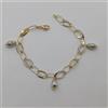 BRACCIALE DONNA CON CIONDOLI IN ORO GIALLO E BIANCO 18KT 8,4 GR. (0536)