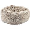 Croci Bobby Poilu - Cuscino per Cani Extra soffice in Peluche, Ciambella Antiscivolo per Cani e Gatti Taglia Media, Lavabile in Lavatrice, Beige, 70x70x25 cm