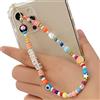 LICHENGTAI Cinturino da Polso Universale con Cordino per Cellulare con Perline, Simpatico Cordino per Cellulare Color Arcobaleno Stile Girly con Cinturino Fisso per Auto con Chiave per Auto Decorazione per Tele