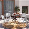 DEGHI Set pranzo tavolo rotondo 80 cm marrone e 4 sedie in polipropilene bianco - Paint