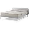 EVERGREENWEB MATERASSI & BEDS EVERGREENWEB - Letto Singolo con Materasso 80x200 alto 20 cm in Waterfoam Flex, Base Letto 12 Doghe in Legno + Cuscino in Fiocco Memory Foam Testata Trapuntata Stondata color Grigio modello Madrid