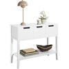 SoBuy Consolle ingresso Tavolino da soggiorno Mobiletto con cassetti salvaspazio Bianco 93x33x79cm, FSB51-W