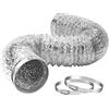 HG Power Tubo Flessibile 150mm Lunghezza 2m Tubo Cappa Cucina con 2 Morsetti in Acciaio Inox Adatto per Cappe Aspiranti