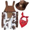 Lito Angels Vestito Costume Set da Cowboy con Bandana Rossa e Cappello per Bimbo Taglia 18-24 mesi, Marrone ( etichetta 100, taglia 18-24 mesi)