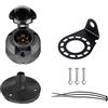 BEIJISTAR Kit Presa per Rimorchio 7 Poli con Guarnizione in Gomma e Staffa di Montaggio in Metallo, 12V Connettore Presa per Rimorchio 7 Poli Impermeabile, per Camion RV Barca Caravan