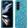 BLOTECH Cover Brillantini per Samsung Galaxy Z Fold 5 Backcover Glitter Ultra Bling Custodia Silicone Morbido TPU Shockproof Coperture Bumper Gel Soft Custodia Lucciante per Samsung Galaxy Z Fold 5,Blu