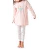 Schiesser Set Pigiama Lungo - 100% Cotone Biologico - Taglie da 92 a 140, rosé_181037, 128 cm Bambine e Ragazze