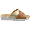 VIRGO FIRENZE Ciabatte Donna Estive semplici con Planatere in sughero Traspirante Made in Italy calzata Leggera, oro, 41