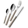 GLOUPIE Set 24 Posate Loft Sabbia Per 6 Persone in Acciaio Inox e Manico In ABS Made In Italy Lavabili In Lavastoviglie