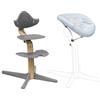 Stokke Sedia Stokke Nomi (Rovere/Grigio) + Newborn Set (Grigio/Grey Blue) - Include una cintura di sicurezza a 5 punti e un set di tessuti reversibili e lavabili - Sostiene fino a 150 kg