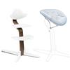 Stokke Sedia Stokke Nomi (Walnut/Bianco) + Newborn Set (Bianco/Grey Pink) - Include una cintura di sicurezza a 5 punti e un set di tessuti reversibili e lavabili - Sostiene fino a 150 kg