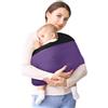 Generico SPS Fascia Neonato Porta Bebe Facile da Indossare, Taglia XL Unisex - Fascia Neonato 0-36 mesi Multiuso Adatto Fino a 9kg - Fascia Porta Bambino Nero e Viola