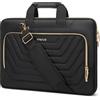 MOSISO 16 Pollici Borsa Tracolla Laptop,15-15,6 Pollici Custodia PC Compatibile con MacBook Pro 16/Air 15,HP,Dell,Lenovo,Asus,Borse Messenger Front Invertito Trapezio Quilted Tasca&Belt,Nero