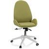 HJH Office 729433 Sedia da scrivania AVEA I Fabric Green Sedia girevole regolabile in altezza con schienale alto ed ergonomico