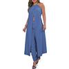 shownicer Completo Donna Pantalone e Gilet Tuta 2 Pezzi Elegante Cerimonia Set Estivo Abbigliamento Mode Casual Outfit Streetwear Completino Business A Blu Scuro S