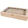 INNSPIRO 209 - Scatola vetrina espositore legno di zattera 33x22x5,5cm. 22 scomparti