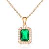 Diamond Treats Collana Donna in Argento Sterling 925 con Zirconi Taglio Smeraldo Bianchi, Verdi, Blu o Rossi, Elegante Collana Rettangolare in Argento con Confezione Regalo