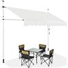 COSTWAY Tenda da Sole per Balcone, Tenda da Sole a Morsetto per Esterno, Regolabile in Altezza, Telaio Telescopico Senza Forare, Telo Resistente ai Raggi Solari (300 cm, Beige)