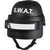 Boland 01408 Children's Helmet SWAT Deluxe Visor Helmet SWAT, Black/White, Chin Strap, Transparent Visor, Foldable, One Size, Carnival, Halloween, Theme Party, Birthday, Fancy Dress, Fancy Dress