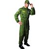 Dress Up America Costume Top Gun per Adulti - Tuta da Pilota di Caccia dell'Aeronautica - Costume da Pilota in Stile Maverick per Uomo e Donna per Halloween e Cosplay - Verde Oliva