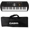 CASIO-KIT Casio SA-77 - Mini Tastiera polifonica 8 Voci e 44 tasti, Nera/Grigio + Bag Trasporto Originale Casio, Nero