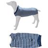 MEMOFYND 1 tuta chirurgica blu ricreativa per cani, tuta per animali domestici, tuta per recupero a righe, tutina per ferite, pigiama per cani