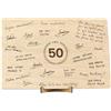 CONTRAXT Biglietto Auguri 50 Anni legno. Idee regalo feste compleanno uomo donna addobbi bomboniere gadget decorazioni 50 anni anniversario nozze matrimonio