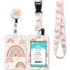COCHIE Porta Badge da Collo, Portabadge Collo Retrattile per Porta Badge Identificativo,Ufficio Scuola (Rainbow Colorful)