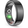 Lovehomily 5.0 Monitor del sonno compatibile Bluetooth IP68 e 5ATM Imformeabile Modalità multi-sport Indossabile R02 Smart Ring Anello fitness tracker for for (8 Nero)