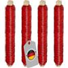 ECENCE Set da 4 Filo di Ferro zincato, 35m x 0,65mm - Filo di Ferro Modellabile - Filo da Giardino Avvolgente su Bobina in Legno per Piante e Fiori - Colore: Rosso