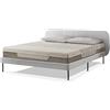 EVERGREENWEB MATERASSI & BEDS EVERGREENWEB - Letto Singolo con Materasso 80x200 alto 20 cm in Memory Foam, Base Letto 12 Doghe in Legno + Cuscino in Fiocco Memory Testata Trapuntata Stondata Tessuto color Grigio modello Madrid