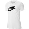 Nike W Nsw Tee Essntl Icon Futura, T-shirt Donna, Bianco (White/Black), L