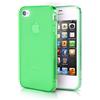 doupi PerfectFit TPU Custodia per iPhone 4 4S, Tappi di Polvere incorporatin Mat Trasparente Cover, Verde