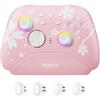 Mytrix Controller Wireless Pro con dock di ricarica, controller Bluetooth rosa con joystick effetto Hall/trigger Hall (nessuna deriva) per Nintendo Switch, PC Windows iOS Android Steam