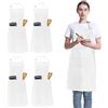FunChaos 4 Grembiuli da Chef Neri, Grembiuli Regolabili Unisex con 2 Tasche, Grembiule Personalizzato da Uomo e Donna per Cucina, Giardinaggio, Ristorante, Caffetteria (Bianco)