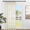 Topfinel Tende per Interni 1 Pezzo 300x240cm Camera da Letto e Soggiorno Finestra Camerette Bambini Voile Trasparenti con Bastoni Tenda a Panello Leggere Morbido Crema