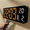 Opis Technology Clock 1 XL Arancione/Bianco - Orologio da Parete Digitale LED 31cm, Telecomando & Timer - Per Palestra, Ufficio e Casa (Alimentazione a Cavo)