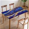 FANSU Tovaglia Rettangolare Piazza Copritavolo con Bordo Elastico, 4/6/8FT Marmo Classico Copritavolo Tavolo Panno per Esterno Sala da Pranzo Cucina Ristorante Giardino (140x80cm,Blu Reale)