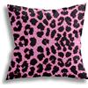 BigOtters Federa per cuscino rosa leopardata, 40 x 40 cm, morbida, per soggiorno e camera da letto