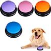 BINYI Pulsanti per Cani Parlare Buzzer Button Gioco Interattivo Cane Accessori Clicker per Cani Addestramento 4 Pezzi Recordable Training Answer Buzzers Pulsante Cane Parole Bottoni Parlanti per Cani