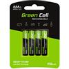 Green Cell 950mAh 1.2V confezione da 4 Pile Ricaricabili Stilo AAA precaricate NiMH, alta capacità, Micro accumulatore, HR03 batteria, Bassa autoscarica