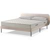 EVERGREENWEB MATERASSI & BEDS EVERGREENWEB - Letto Singolo con Materasso 80x200 alto 20 cm in Waterfoam Flex, Base Letto 12 Doghe in Legno + Cuscino in Fiocco Memory Foam Testata Trapuntata Stondata color Beige modello Madrid