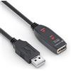 sonero® cavo USB 2.0, prolunga attiva con amplificatore di segnale, cavo dati, spina USB-A su presa USB-A, 480 Mbit/s, 20.0m, nero