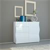 Dmora Credenza Giuseppe, Madia da Cucina a 4 Ante e 1 cassetto, Buffet da Soggiorno, 100% Made in Italy, cm 90x40h81, Bianco Lucido