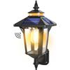 COLBOR Lampada Solare da Esterno, Faretto Vintage con Sensore di Movimento 3 Modalità IP65 Impermeabile Lanterna Decorativo per Patio Giardino