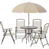 Outsunny Set Mobili da Giardino in Tubi d'Acciaio 6pz con Tavolo e 4 Sedia - Outsunny